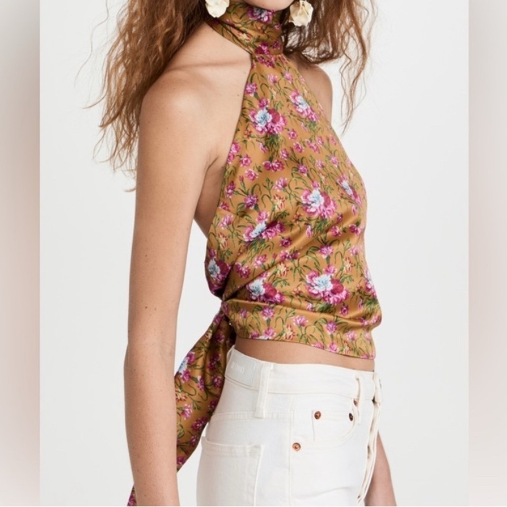 LOVESHACKFANCY Boca crop halter top